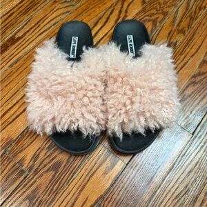 Steve Madden Pink Fuzzy Sandals